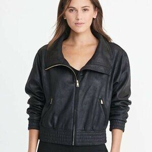 Lauren Ralph Lauren French Terry Coated Jacket Black Size Small NWT #3073